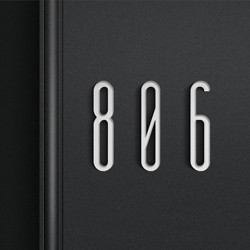 4 Inch 100mm Silver Self Adhesive Big Modern Door Number for Exterior House Apartment Plaque Mailbox Address Digits Sticker Sign house number signs house numbers number plate door signs