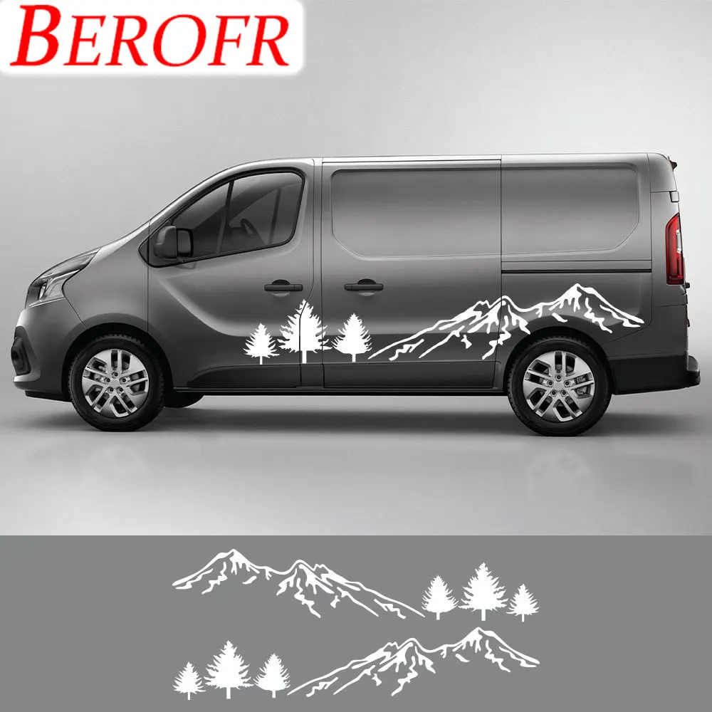 

Car Mountains Graphics Stickers For Renault Trafic Camper Van Motorhome Body Both Side Decor Vinyl Film Decals Accessories