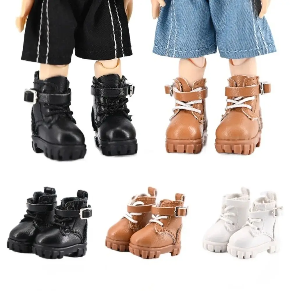 DIY Toy Dress Up Ob11 Shoes Pretend Play Casual Shoes Doll Leather Boots Cute Outfit Handmade Obitsu 11 Doll Shoes 1/12 Bjd
