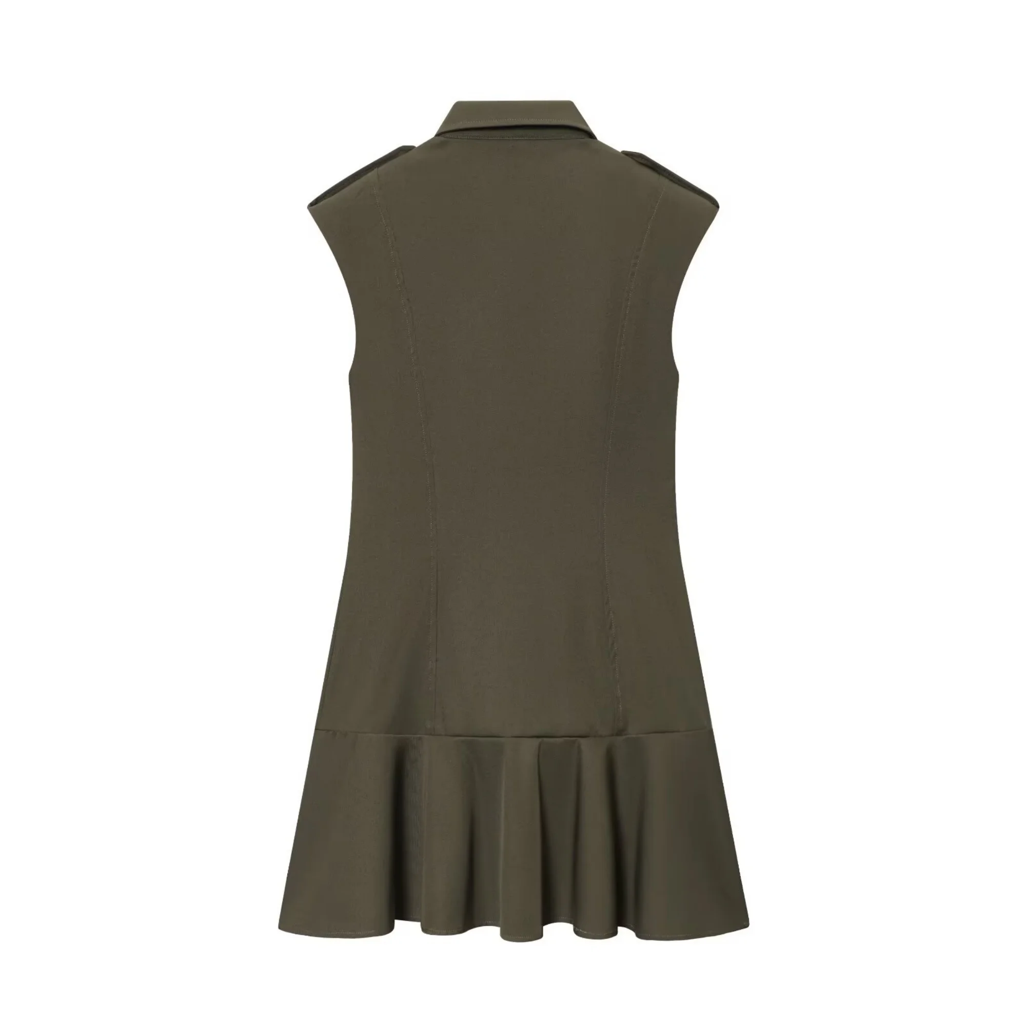 Women's Solid Double-Breasted Slim Short Dress Spring Summer Female Casual Lapel Sleeveless Dress Lady Trendy Elegant Mini Dress