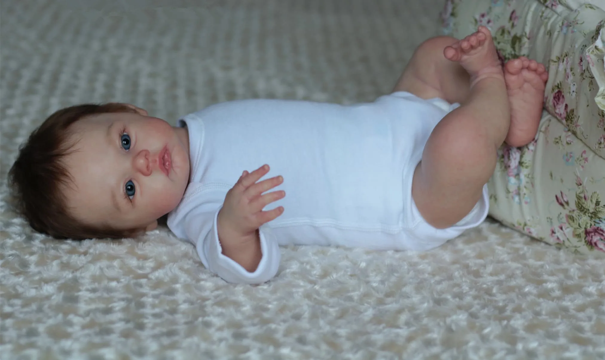 Reborn Baby Doll 48cm Soft Silicone 3D Marble Texture Skin Visible Veins 19inch Realistic Newborn