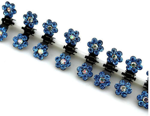 Fashion Small Cute Crystal Flowers Metal Hair Claws Hair Clips Girls Hairstyle Hairpins Hair Oranment Hair Accessories