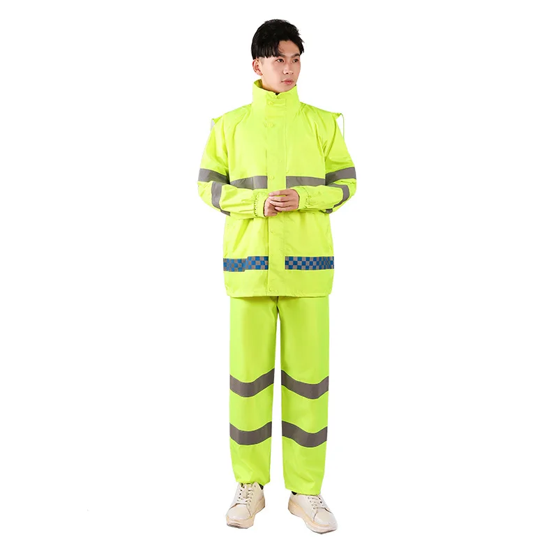 Raincoat and Rainpants Suit Full Body Rainstorm Prevention Electric Bicycle Motorcycle Takeaway Riding Reflective Split Raincoat
