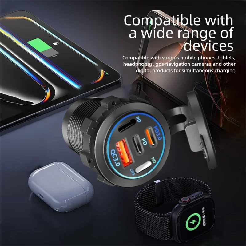 Car Charger with Voltmeter Socket