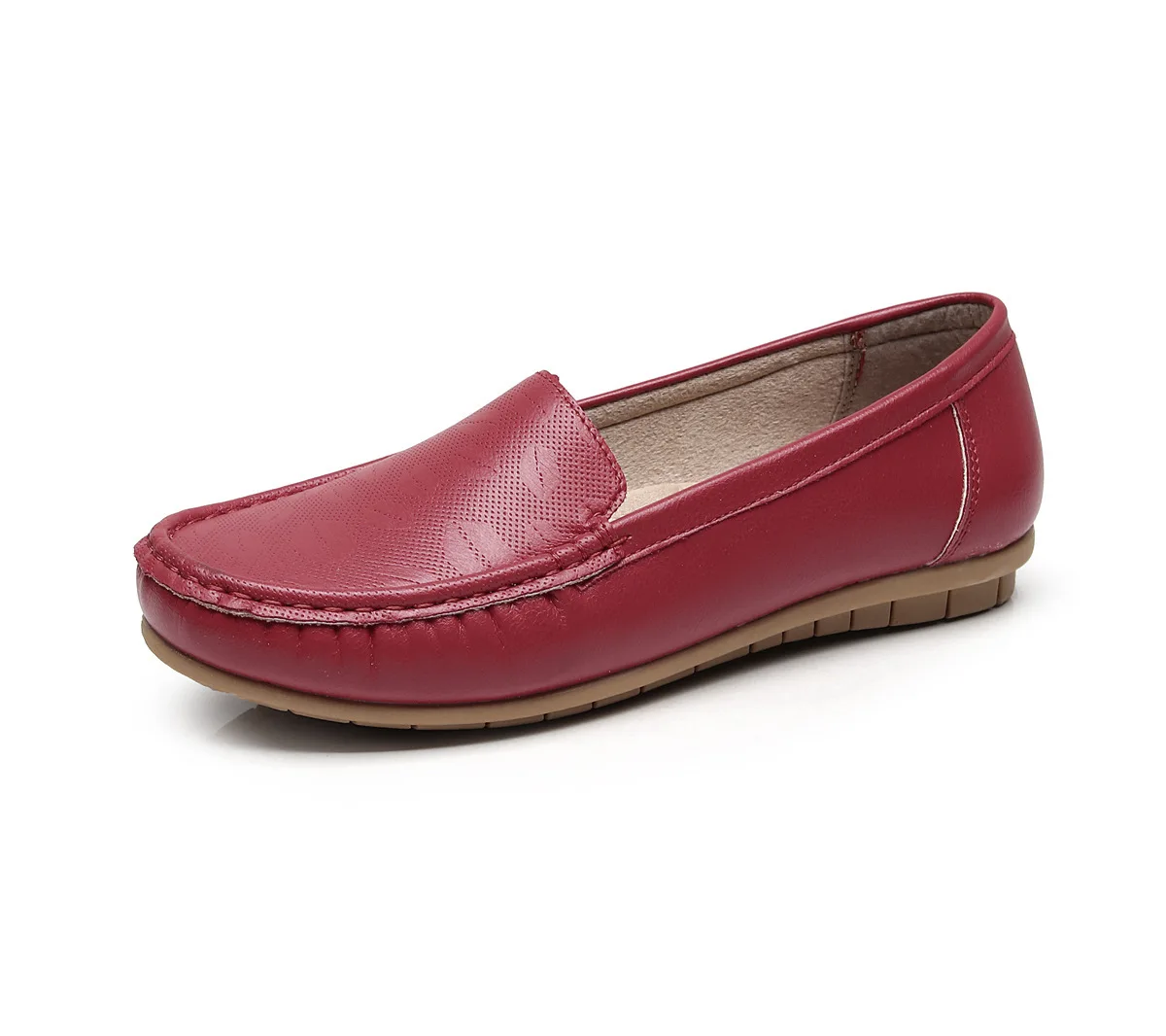 New Spring Autumn Woman Genuine Leather Bottom Flat Casual Women Footwear Lightweight Slip on Shoes Ladies Shoes Mother Shoes