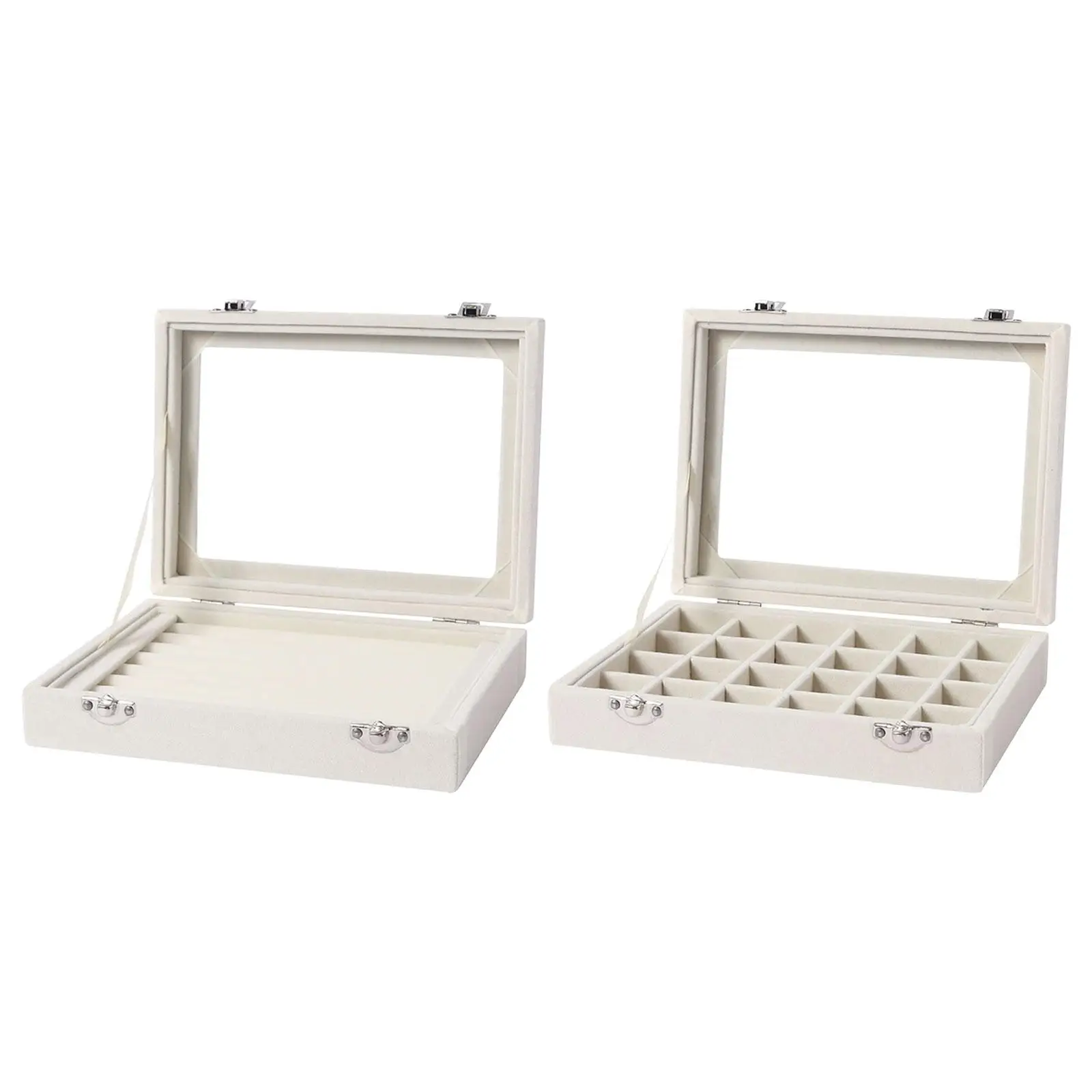 

Velvet Jewelry Box with Lid Jewelry Storage Box Earring Organizer Tray for Display Storage Bracelets Jewelry Earrings Necklaces
