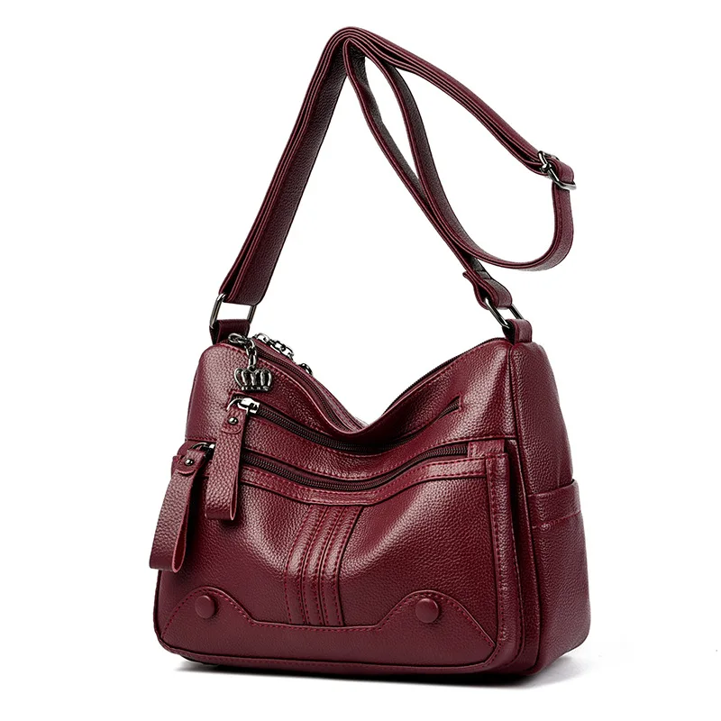Middle-aged Women's Bag Multi-layer Large-capacity Shoulder Soft Leather Atmospheric Versatile Crossbody Bags for Women women handbags crossbody bags