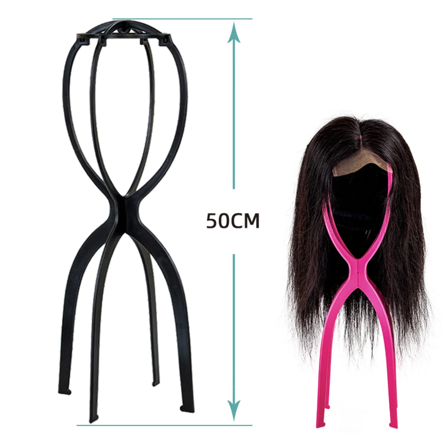 Ajustable Wig Head Stands Holder Colorful Plastic Durable Wig Hair Hat  Display Holder Stand Tool Portable Folding Wig Stand