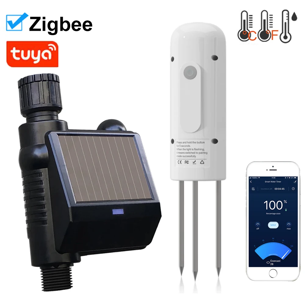 Tuya Zigbee Tuin Zonne-Energie Water Timer Kogelkraan Sprinkler Druppelirrigatie Systeem Water Controller Slimme Leven