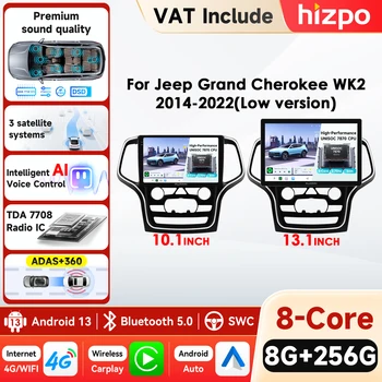 Pantalla Hizpo 2K para Jeep Grand Cherokee WK2 2014-2022 reproductor Multimedia de Audio Android Auto Carplay GPS WIFI FM Autoradio 360CAM 1