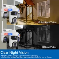 Overscam 35MP 30X Zoom White WiFi Camera 4Screens 7Lens Outdoor Wireless PTZ Security Cam Auto Tracking CCTV Surveillance Camera 4