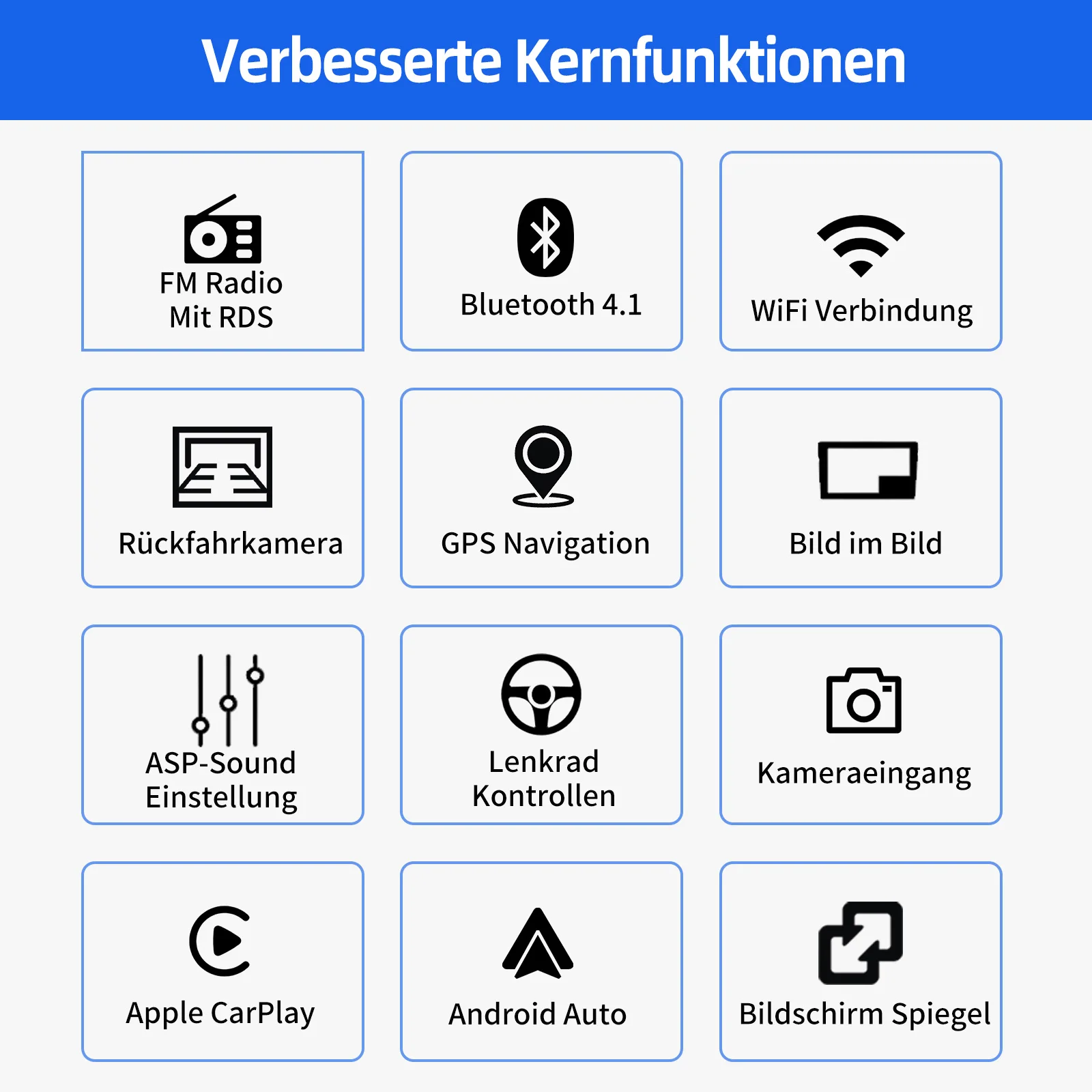 ESSGOO IPS Touchscreen Display Wireless CarPlay Android Auto Android 14 9" Für Hyundai i20 PB 2008-2011 Autoradio GPS Navigation USB FM Wifi Bluetooth Lenkradsteuerung Mirror Link RDS 2+32G/2+64G/4+64G – Detail 2