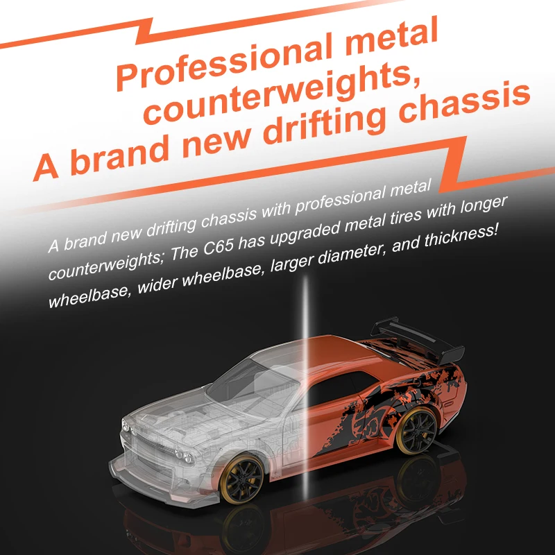 Turbo Racing 1:76 C65 Limited Edition Drift RC Car With Gyro Radio Full Proportional Remote Control Toys RTR Desktop Toys 6
