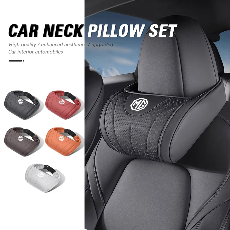 Cuscino per la va dell'auto di lusso cuscino per il supporto lombare dello schienale ricamato in pelle cuscino per la schiena da viaggio del sedile automatico in Memory Foam  34