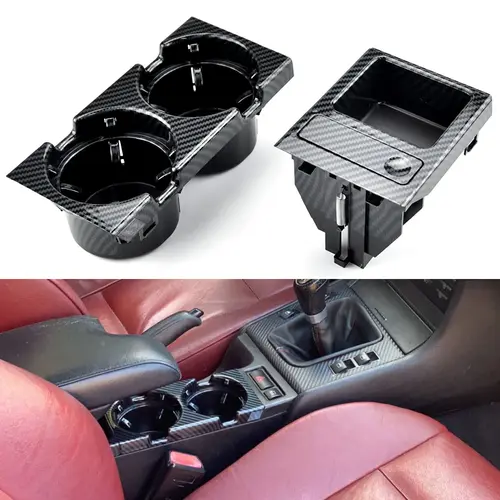 New Double Hole Car Styling Front Center Console Storage Box Coin + Cup Holder For Bmw 3 Series E46 323i 318I 98-06 51168217953 - Image 4