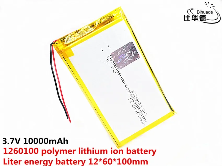 1/2/4Pcs Grande Capacità di 3.7 V, 10000 mAH, 1260100 Polimero agli ioni di litio/Li-Ion batteria Ricaricabile per Tablet DVD GIOCATTOLO, BANCA di POTERE, GPS