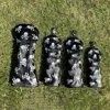 Fashionable Skull Embroidered Pattern Durable Golf Club Head Covers, For Hybrid, Driver, Fairway Wood, Golf Accessories 4