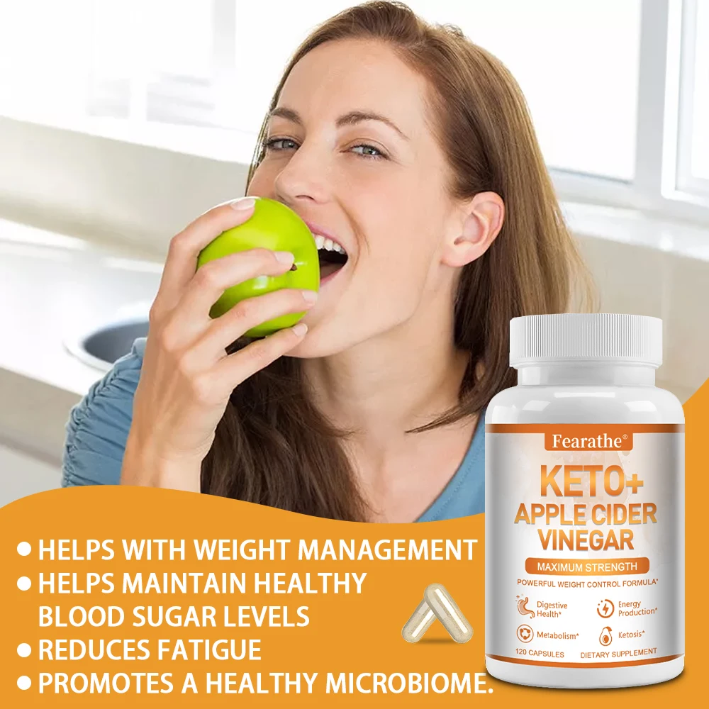 Premium Keto + Apple Cider Vinegar Capsules (with Mother)-Fat Burning, Energy and Focus, Appetite Control, Metabolism Boosting