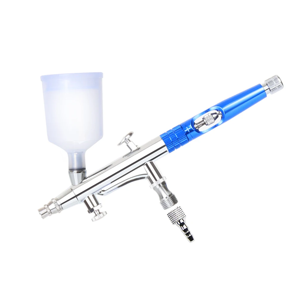 Best Quality 180 Air Brush Spray Gun Dual Action Airbrush Blue Pen for Makeup Model Beautiful Face Ladys Gifts for xiaomi 13t dual color stitching leather phone case blue green