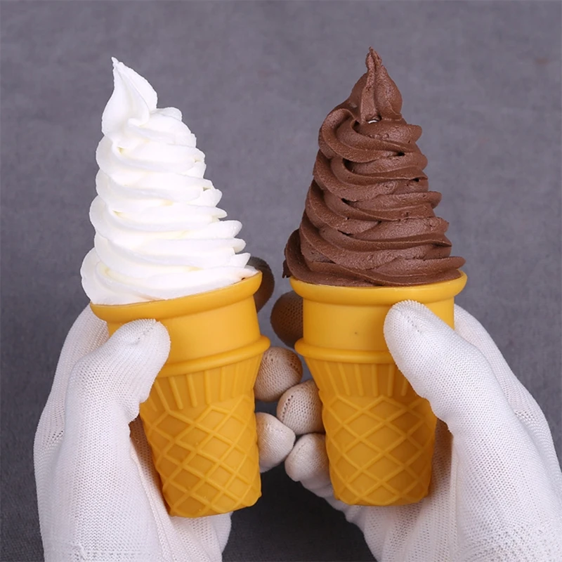 Simulation Ice Cream Model Realistic Artificial Ice Cream Cone Fake Food Dessert Shop Window Display Model Photo Props Kids Toy kitchen food toys food photography props food model