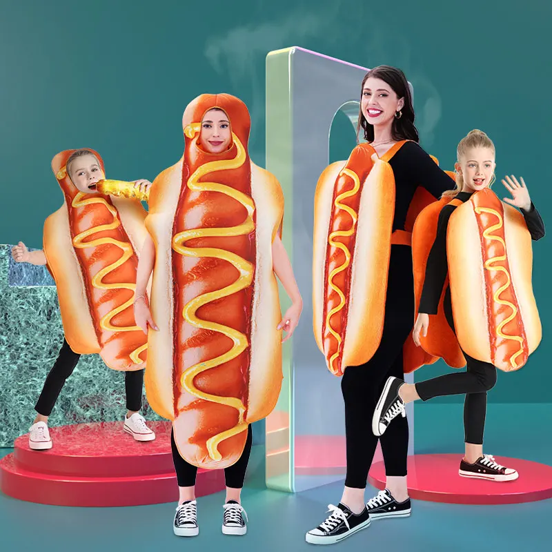 

Детские костюмы для косплея серия родителей и детей Одежда для творческих выступлений милые Костюмы для ролевых игр хот-догов DN15757