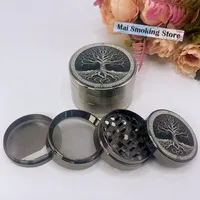 50/63mm Life Tree Herb Grinder 4-layer Manual Spice Pepper Mill Mortar Raw Grass Tobacco Grinder Smoking Cigarette Accessories 1