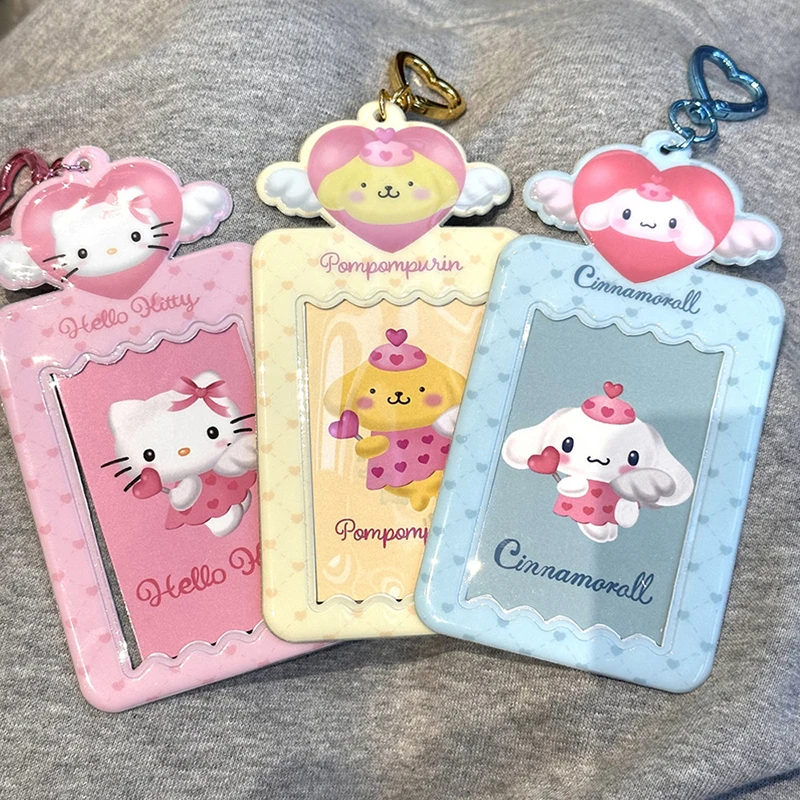 

Angel Sanrio Photocard Holder Kawaii Hello Kitty Kuromi Cinnamoroll Purin Pochacco Kpop Idol Photo Protective Case Id Card Cover