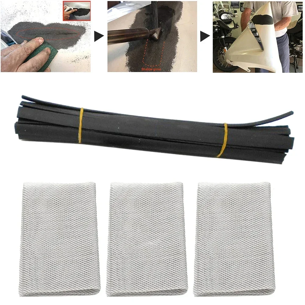 10pcs Plastic Welding Rods With 3 Repair Mesh Welding Rods For TPO TEO PP Bumper Plastic Welder Repair Tool Supplies