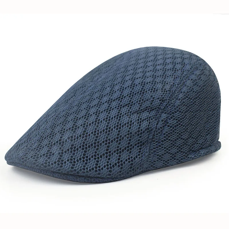 Mesh Hat Men newsboy hat newsboy cap breathable hat beret hat Newsboy Flat Cap Simple Plain Color Mesh Cap Breathable Summer Hunting Driver Golf Beret Hat