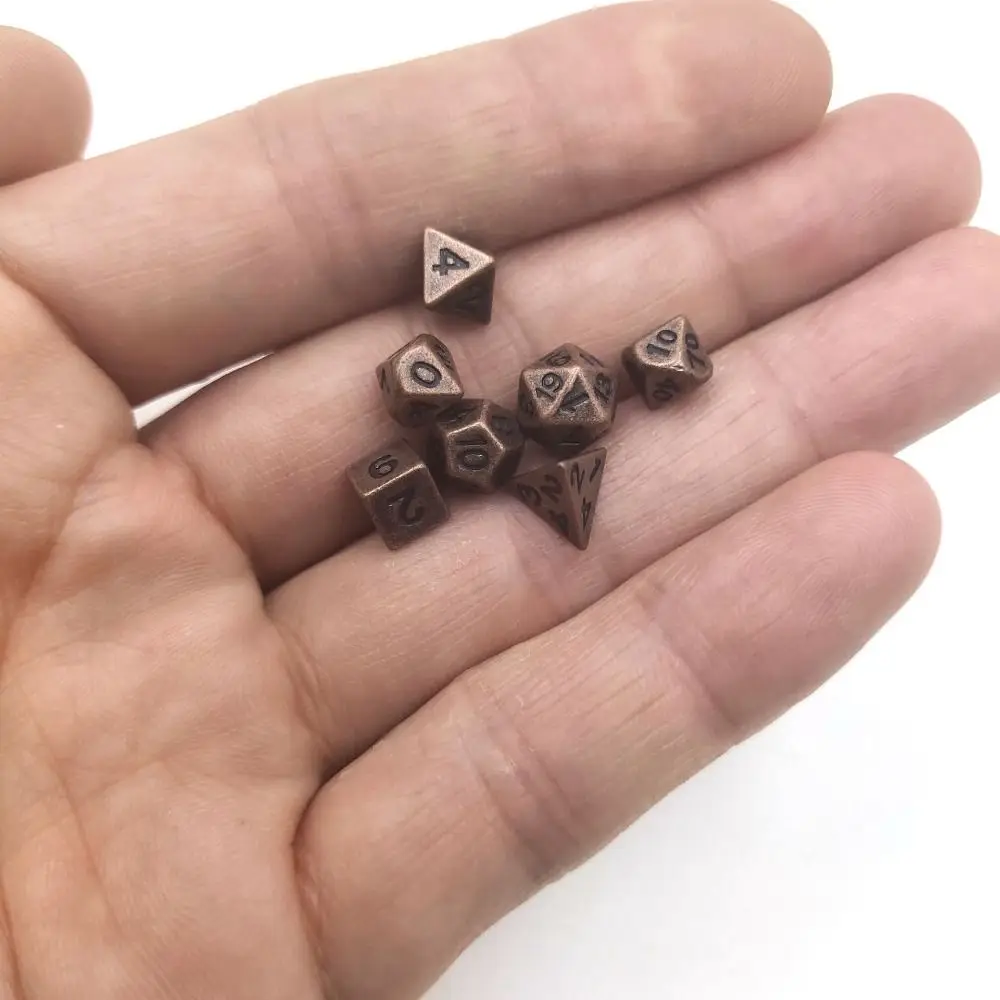 Metal Mini Archaized Board Game Dice Set Polyhedral Table Game Dice Role-Playing RPG Set Table Games 7pcs PCS/Set game dice dice set