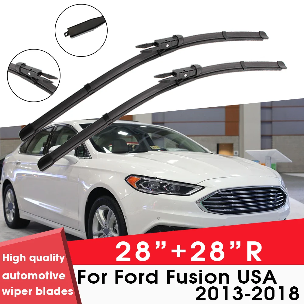 

Car Wiper Blade Blades For Ford Fusion USA 2013-2018 28"+28"R Windshield Windscreen Clean Rubber Silicon Cars Wipers Accessories