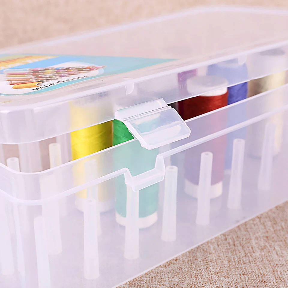 ミシン糸収納ボックス,42スプール,プラスチック製収納ケース