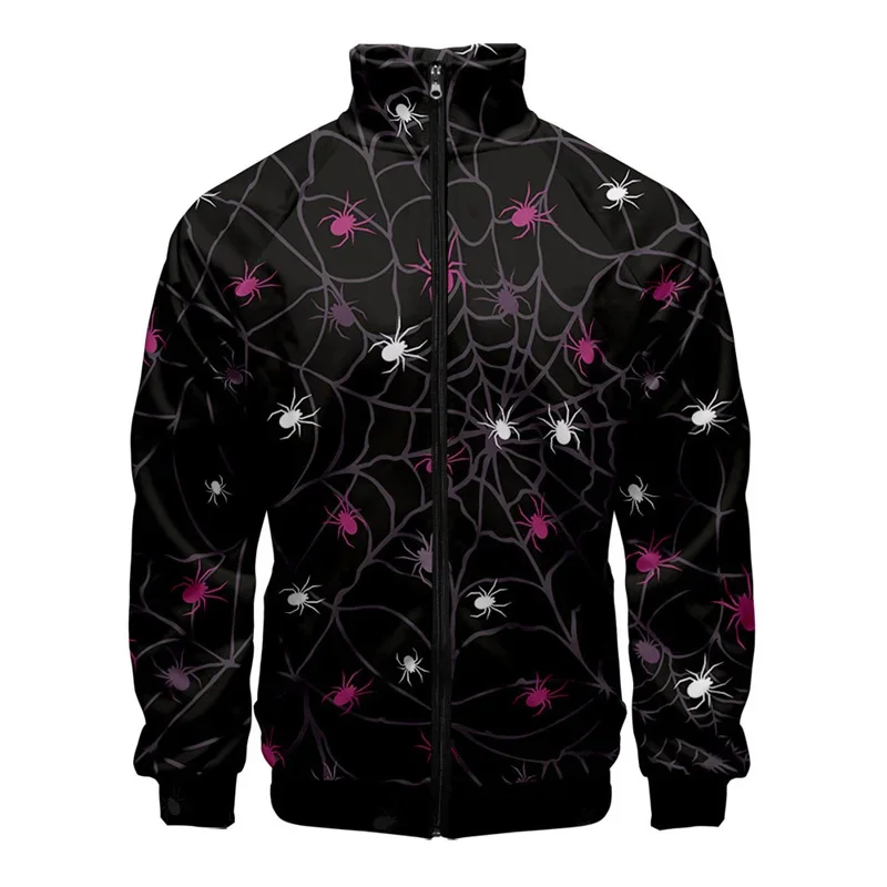 thumbnail image 1 of Chaqueta con cremallera y estampado 3D de murciélago araña de Halloween para hombres y mujeres, chaqueta holgada de manga larga con estampado de cosplay, abrigo de calle, 1 of 5