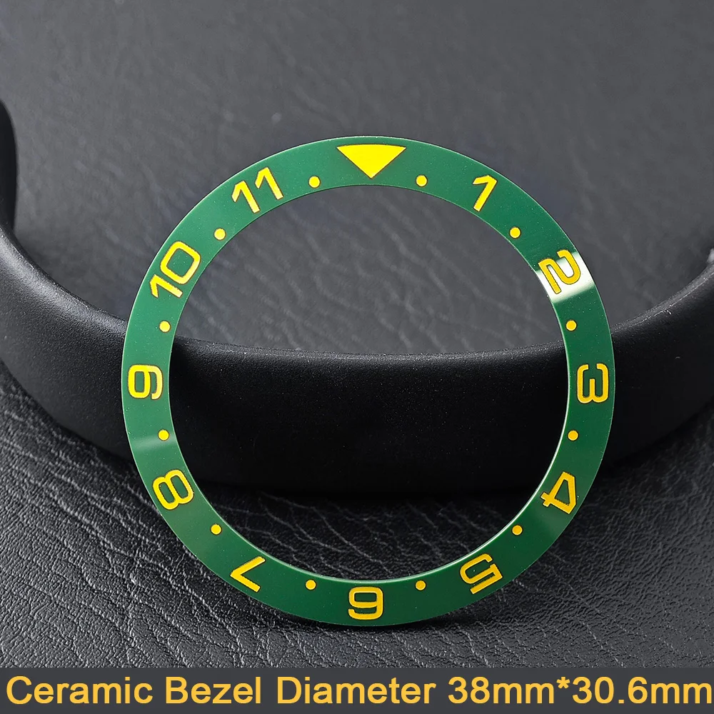 Men's Watch Replacement Bezel Insert with Tilted Ceramic and Carbon Fiber Texture