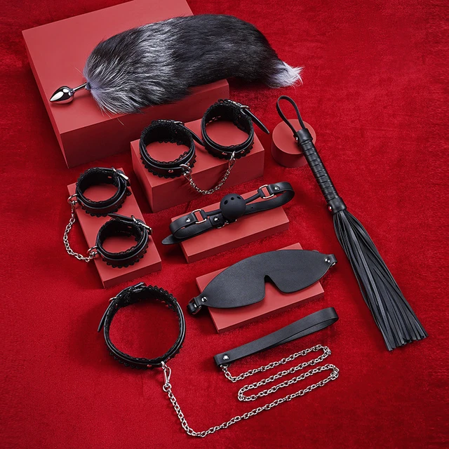 Kit de jeu d'adulte menottes avec masque - Bondage SM et Menotte 