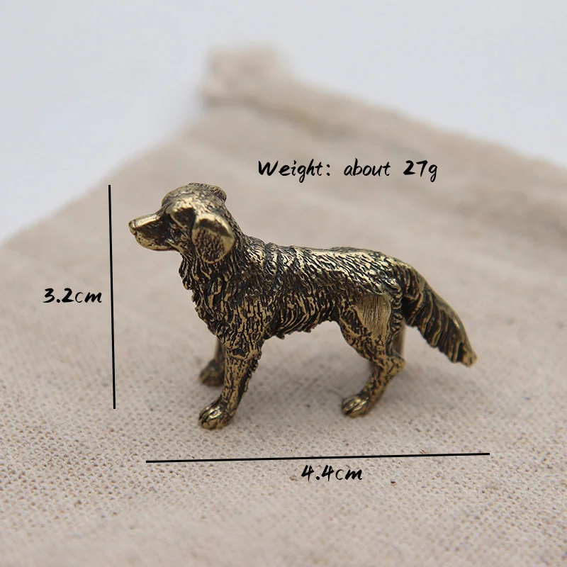 Dog Statue Ornament Antique Bronze Pure Copper Desktop Handmade Vintage Brass Hound Home Decor