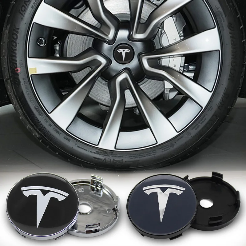 4Pcs 56mm+60mm Car Wheel Center Hub Caps Stickers Auto Rim Cover Accessories For Tesla Model 3 Model S X Y Roadster SpaceX
