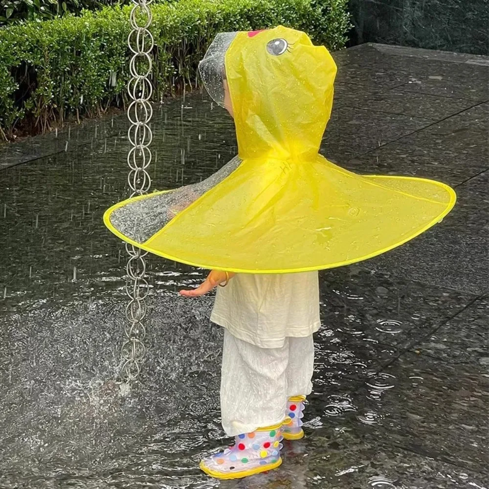 Cute Little Yellow Duck Children's Raincoats PVC Waterproof UFO