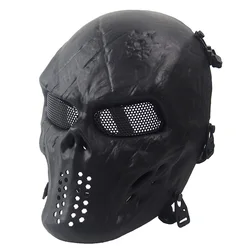 Men's Camouflage Skull Warrior Mask - Unique Horror Party Cosplay Accessory and Birthday Gift (Black Skull)