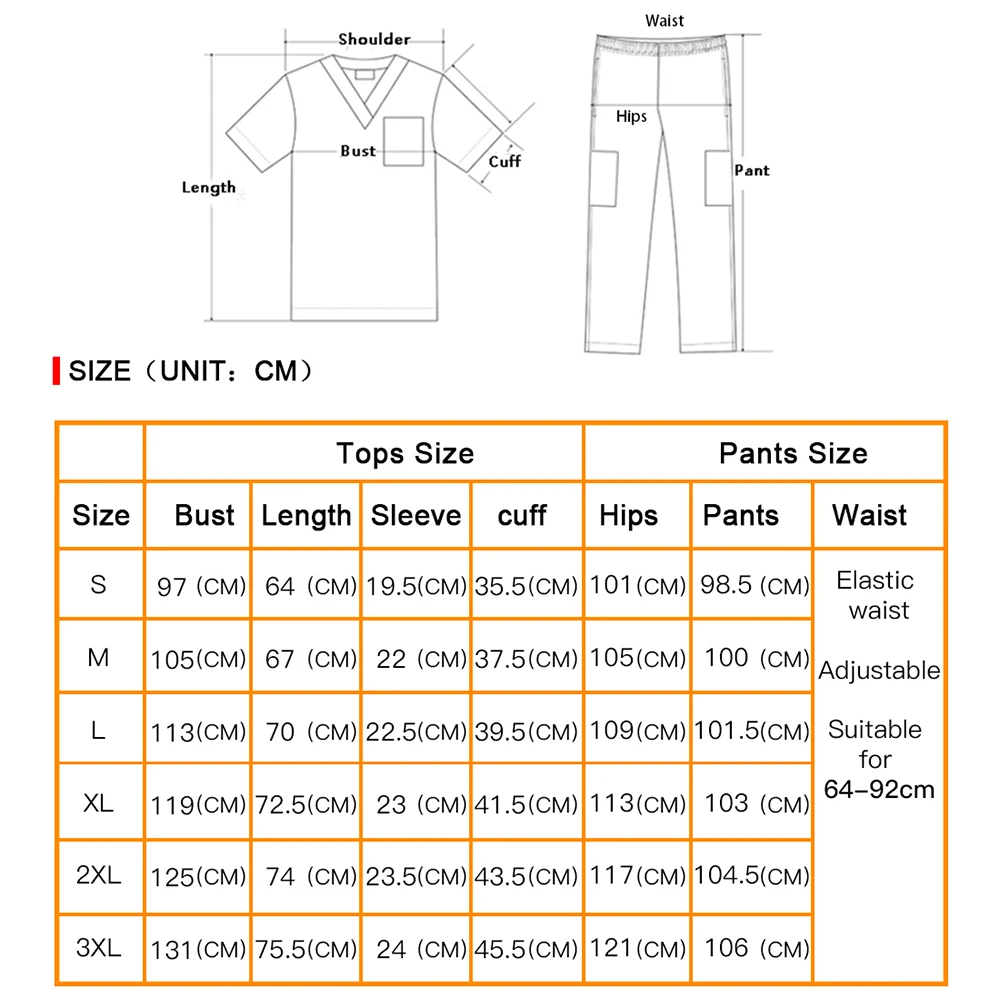Scrubs Set for Women Soft Stretch Uniforms Unisex Hospital Workwear Dental Clinic Nurse Uniforms Nurses Accessories for Hospital medical uniform