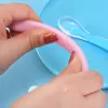2Pcs Baby Silicone Spoon Set Kids Soft PP Plastic Pink Blue Safe Spoon With Box 5