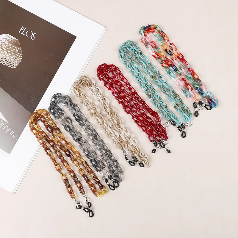 

Модные солнцезащитные очки для женщин, акриловая искусственная цепочка, очки с защитой от потери, кружевной шнурок, Шейная цепочка, подвесной ремешок для маски