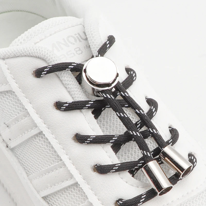 

New Elastic No Tie Shoe Laces Shoelaces for Sneaker Stretching Metal Buckle Lock Laces Quick Rubber Shoelace Round Shoestrings