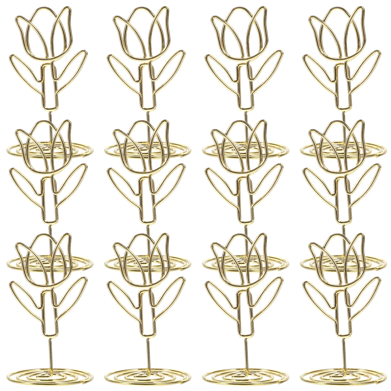 10pcs Tulip Shape Photo Clip Holders Wedding Card Holders Clips Restaurant Table Card