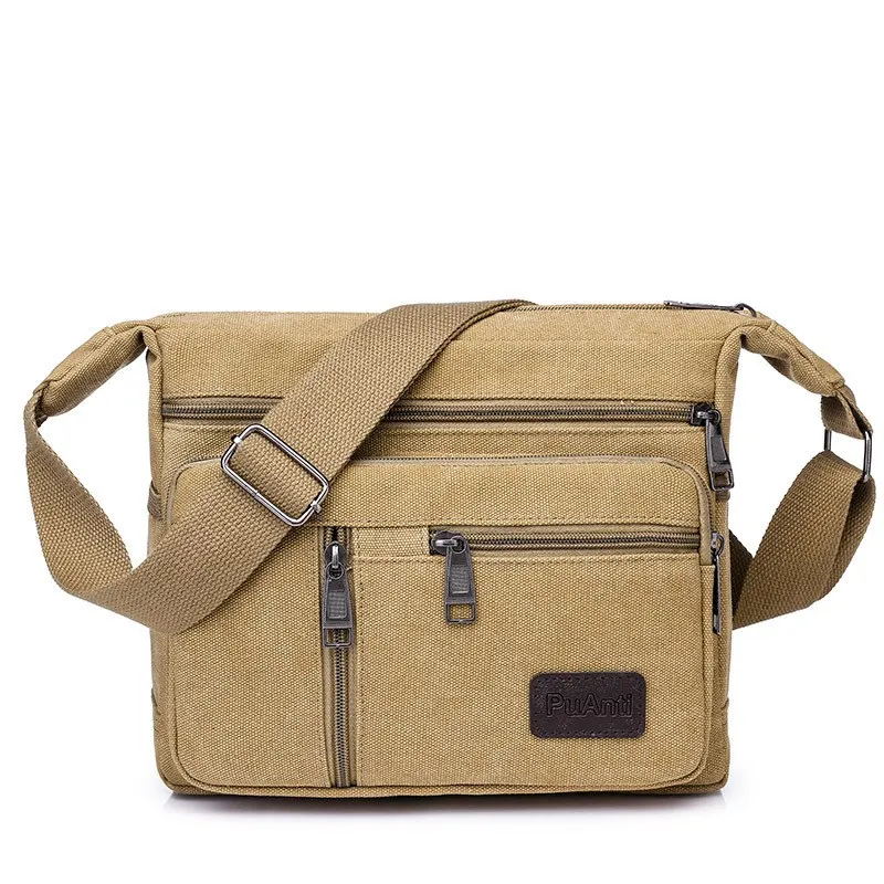 Men's Luxury Canvas Crossbody Tote - Fashionable High-Quality Shoulder Bag