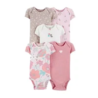 5Pcs/Lot Baby Summer Bodysuits Clothes Fashion Cotton Short Sleeves Newborn Baby Girl Boy Clothing Cute Jumpsuit Infant Outfits 6