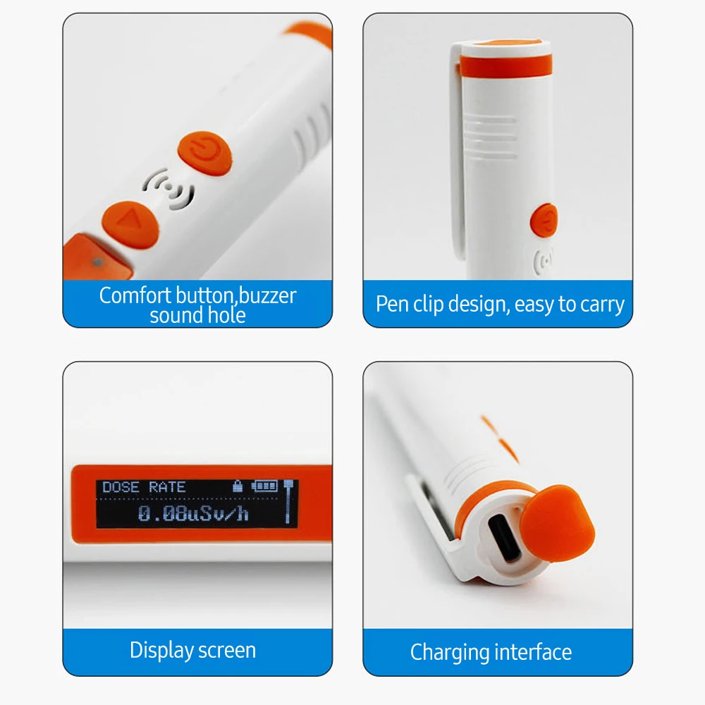 Radiation Detector Geiger Counter Pen Type Nuclear Radiation Detector Radioactive X Y &beta;-Ray Detector Personals Dose Geiger Counter Sound Light Alarm