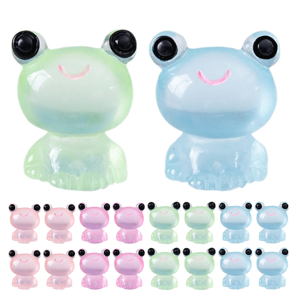 

20 Pcs Mini Green Statue Little Critters Garden Landscape Frog Decoration Danimals