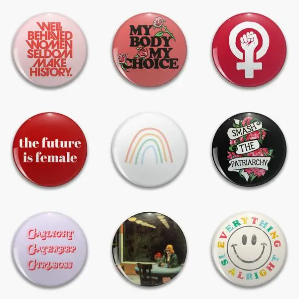 personalized feminist fashion badge