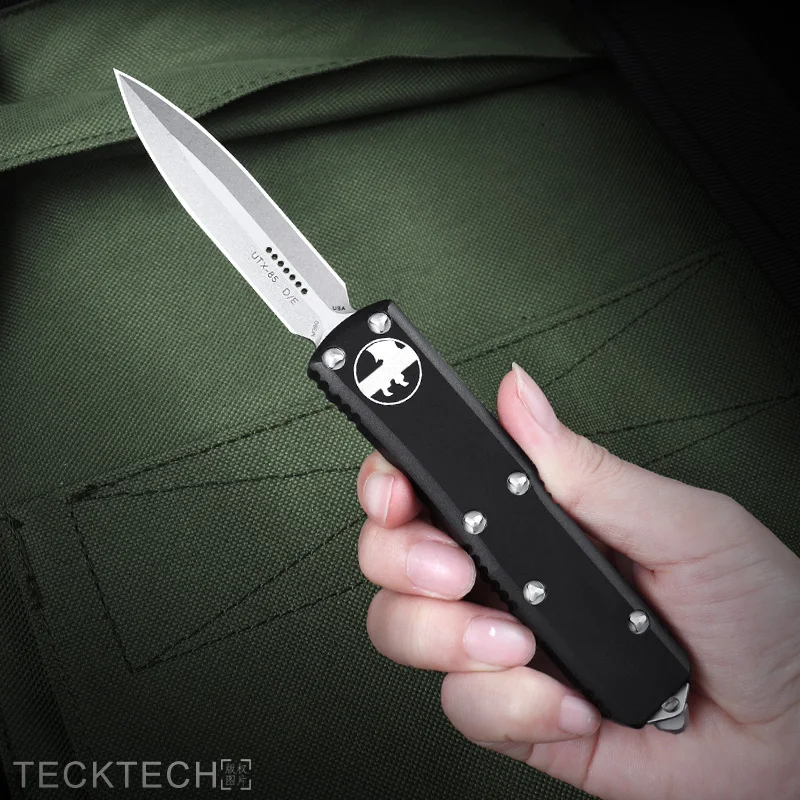 

High Ver UTX 85 Knives UTX85 UTX 85 MICRO ULTRA OTF TECH Knife Ultratech D2 Stonewash Blade CNC EDC Combat Tactical Pocketknife